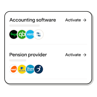 Activating an accounting software and pension provider integration in Payfit