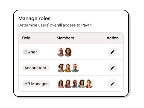 Assigning roles and members in Payfit