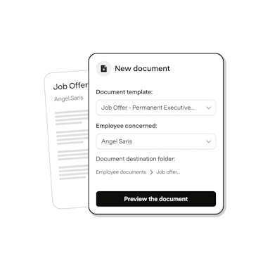 Creating a job offer document from a template in Payfit