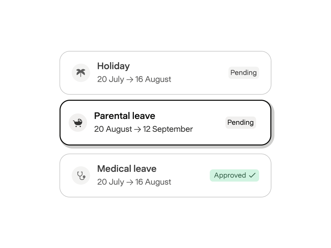 Holiday, parental and medical leave requests in Payfit