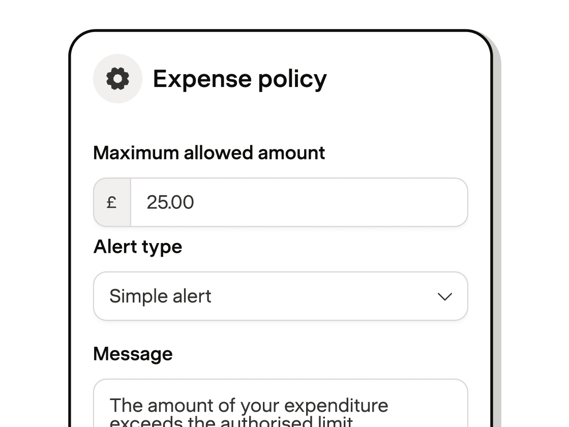 Setting an expense policy limit in Payfit