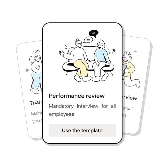 Choosing a performance review template in Payfit