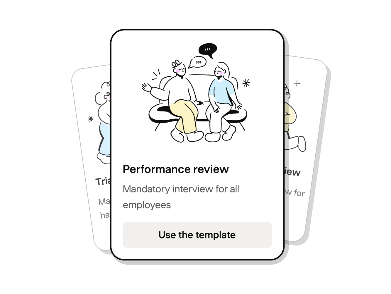 Choosing a performance review template in Payfit
