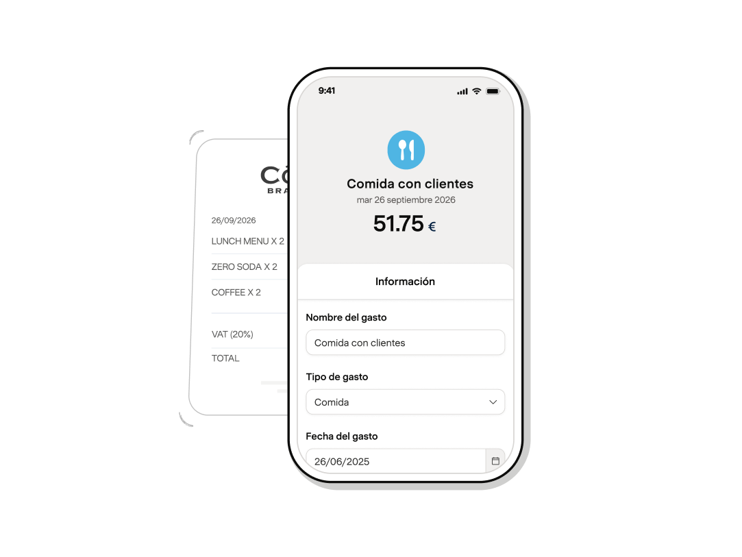 Escaneando el ticket de una comida con clientes desde el móvil