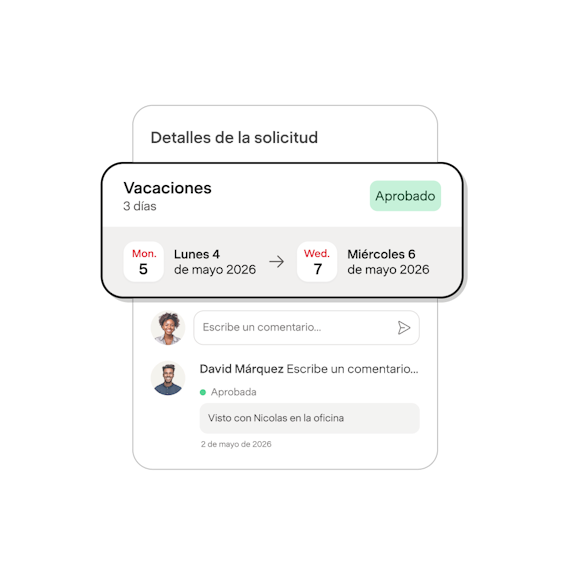 Detalles de una solicitud de vacaciones aprobada en Payfit