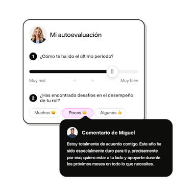 Autoevaluación con el comentario del manager en Payfit