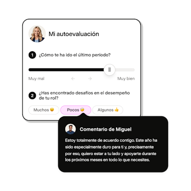 Autoevaluación con el comentario del manager en Payfit