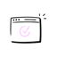 Illustration of a browser window with a validation tick