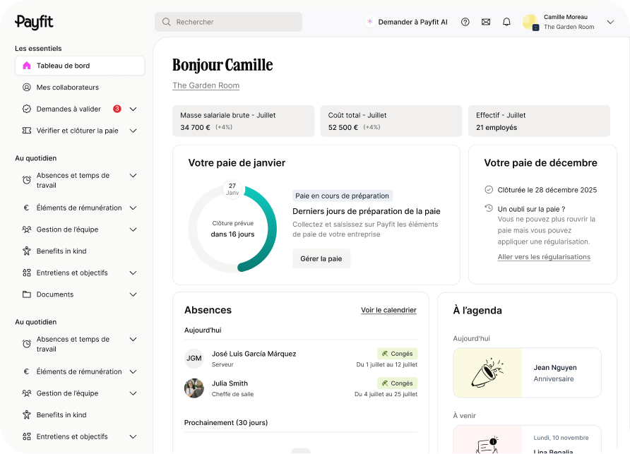 dashboard admin payfit