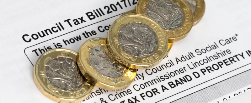 Coins on council tax bill
