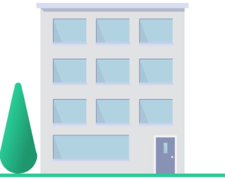 Appartementencomplex illustratie