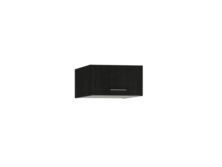 Black horizontal top cabinet for washing machine and dryer cupboard