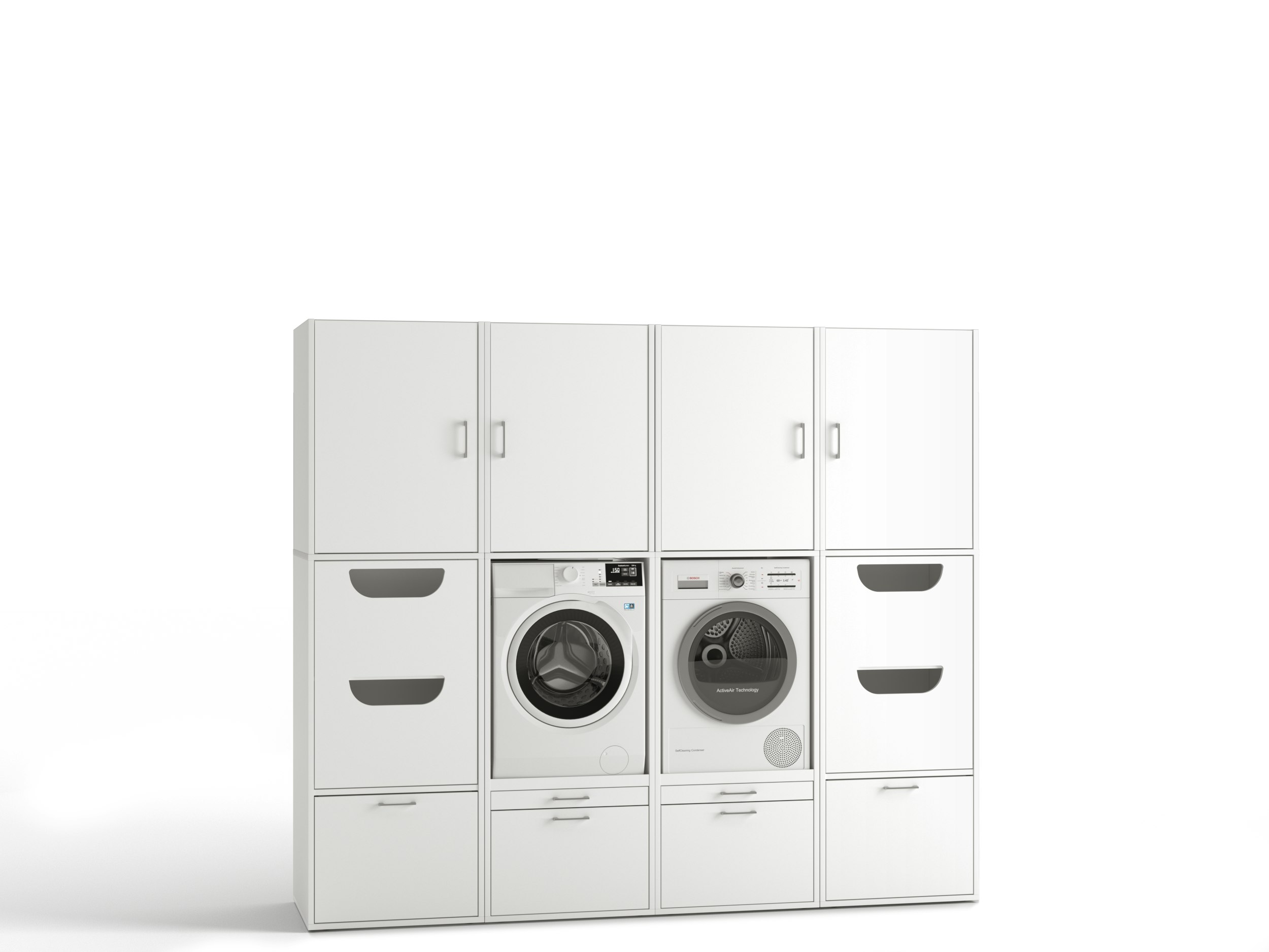 White laundry cupboard deals