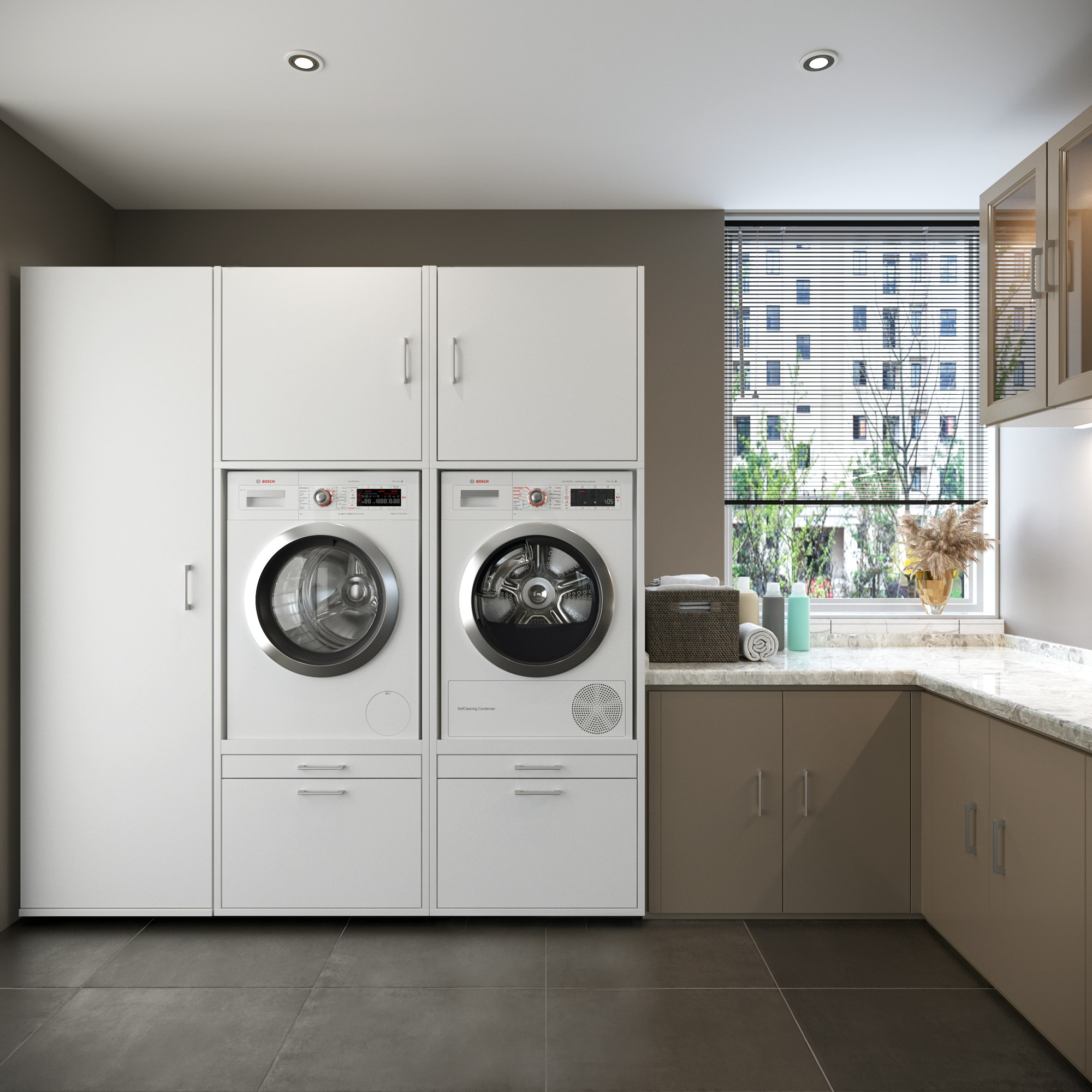 Wall cupboards for online laundry