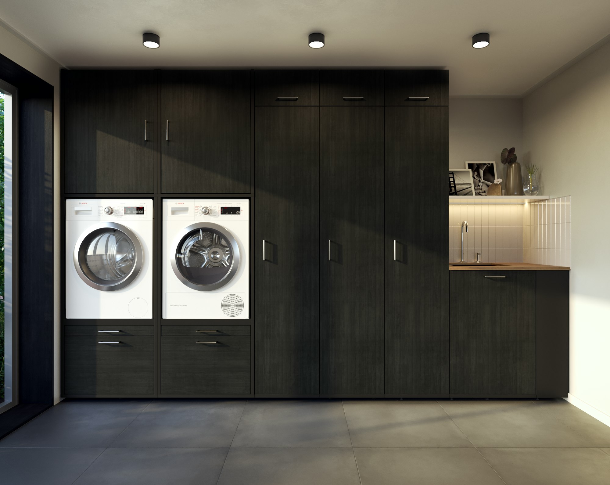 Tall top laundry cupboard