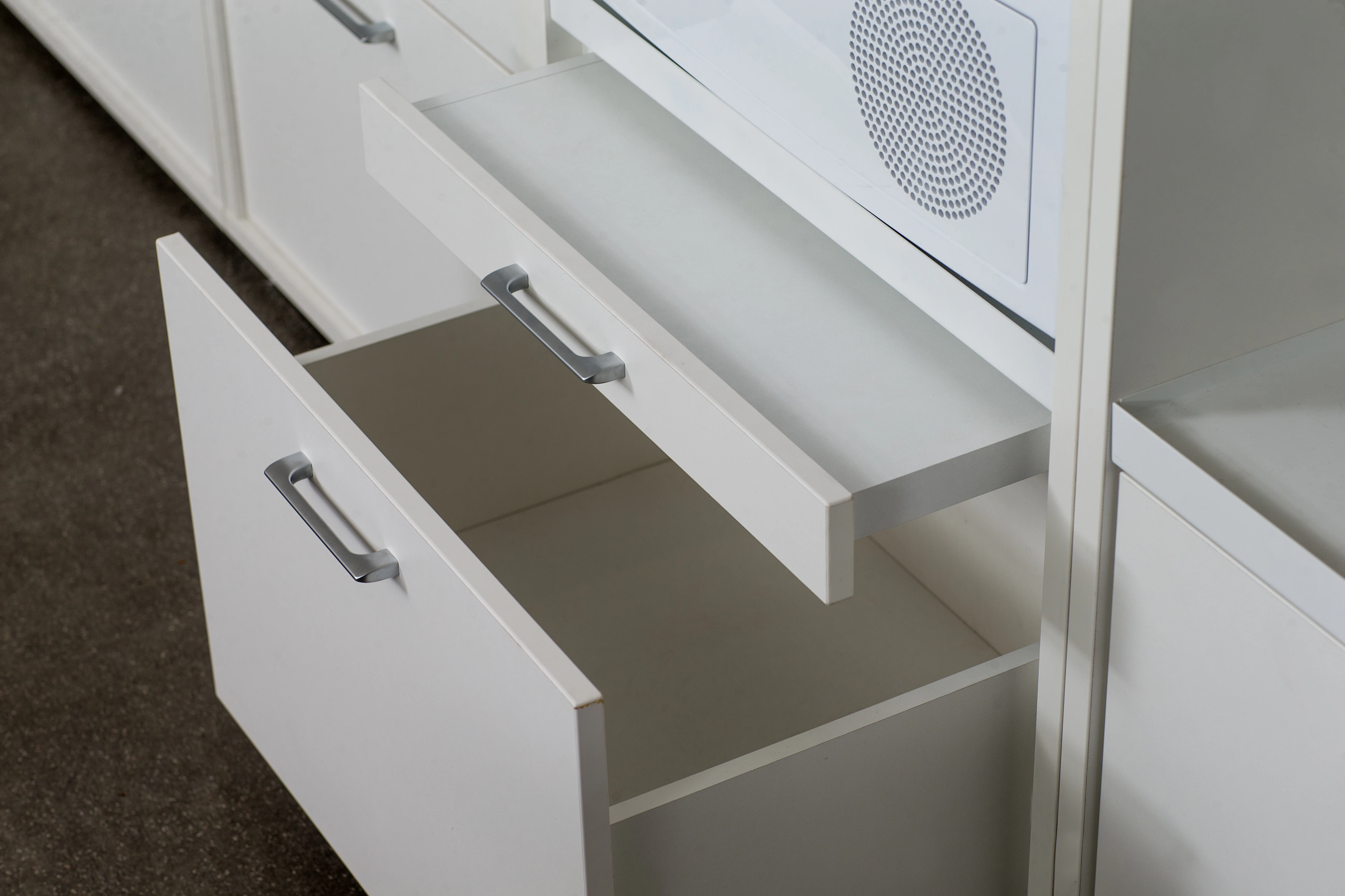 Close up of pull out drawers