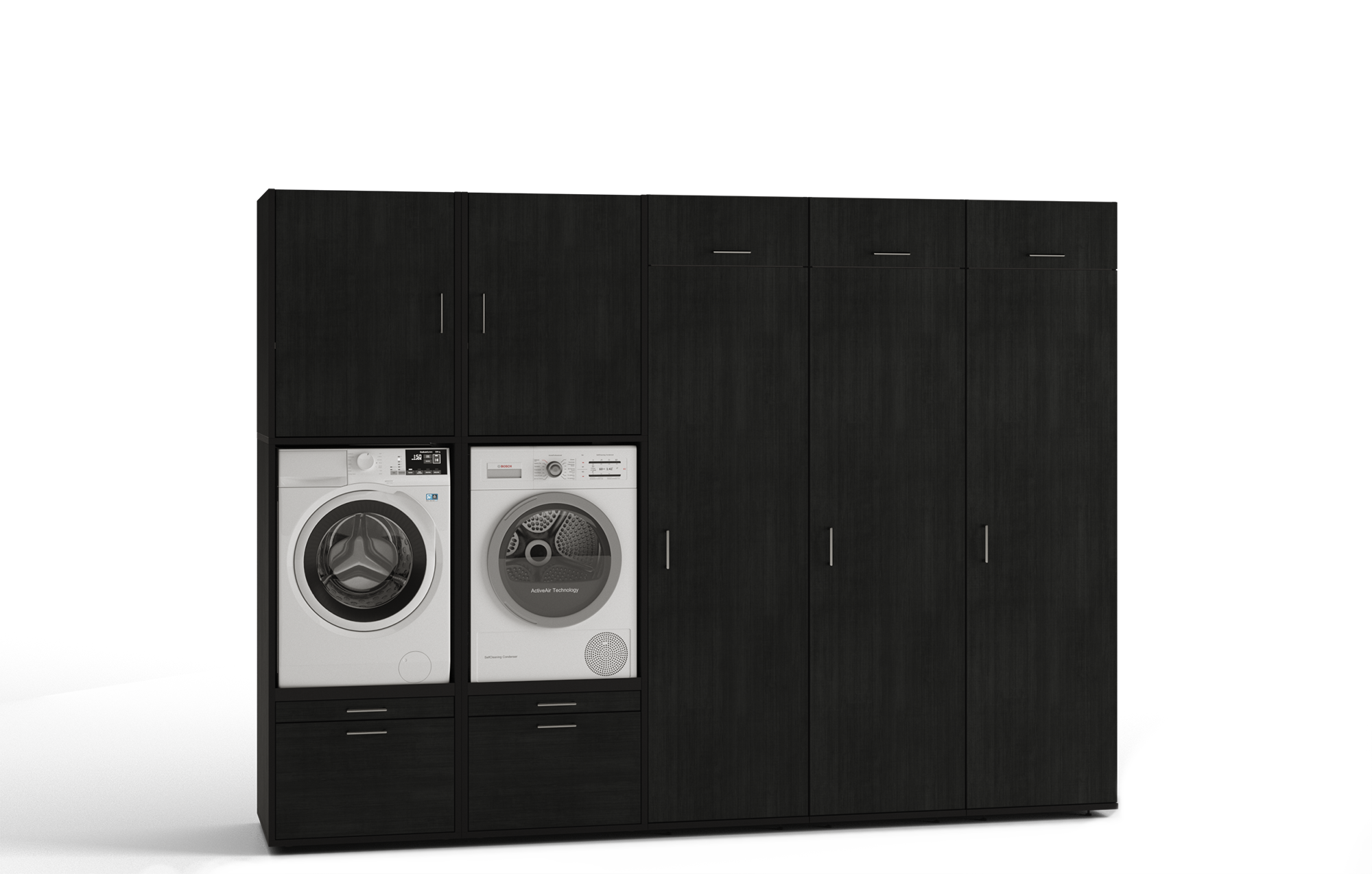 Washing machine cupboard black oak Washtower