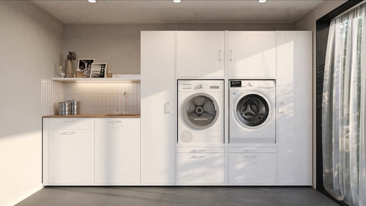 Weinig kloon slijm Wasmachine kast: praktisch & 100% veilig - Stel je meubel zelf samen |  Wasmachinekast