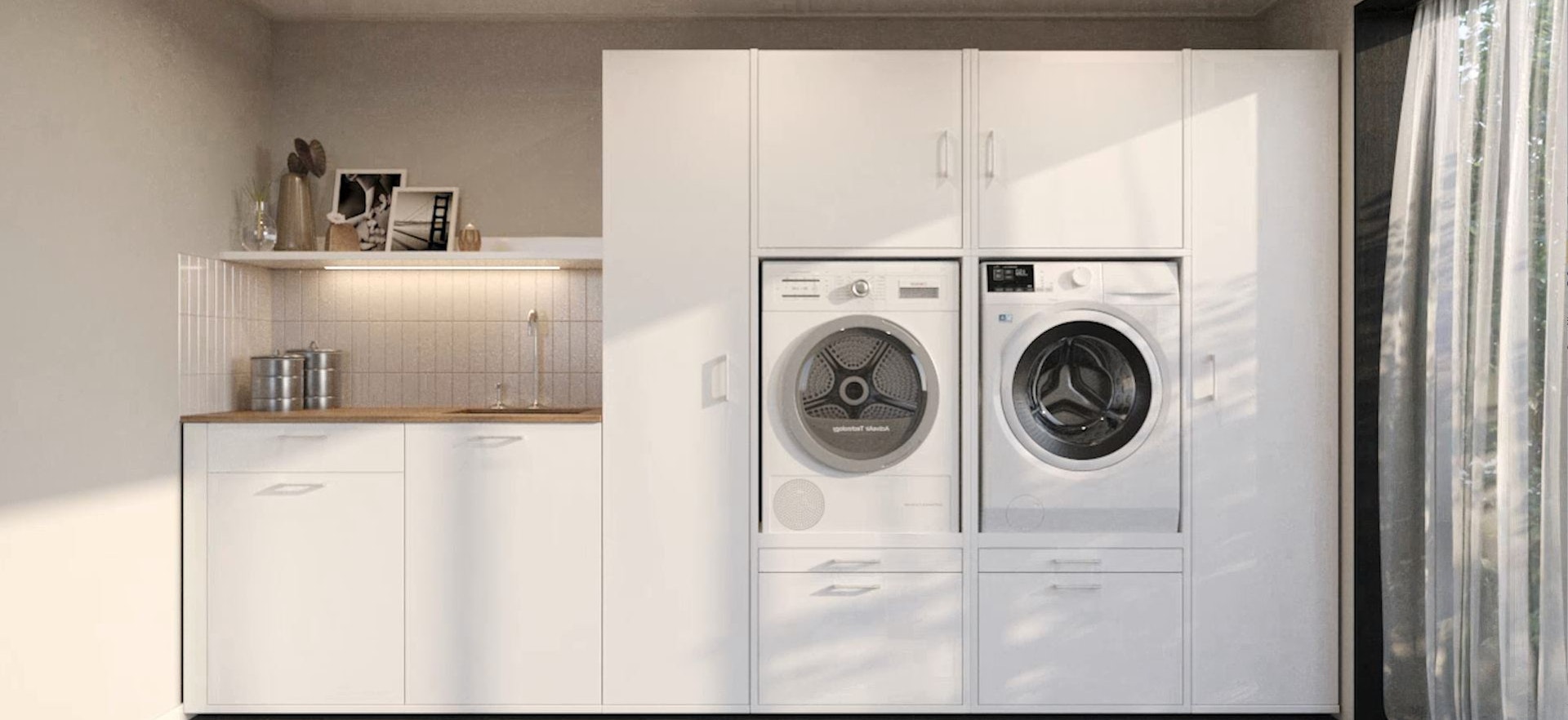 Washing machine cabinet: practical & customizable cupboard | Washtower