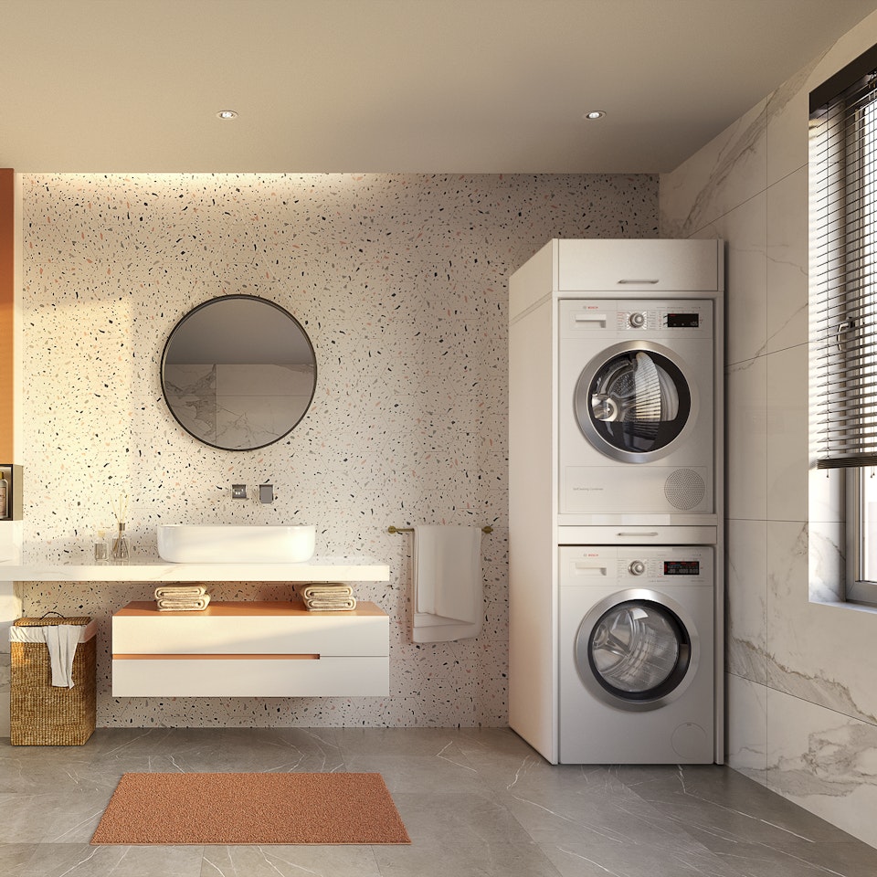 Met deze kast indeling voor een washok of wasruimte creeer je een ideale wasplaats voor je badkamer. Combineer het wasmeubel met de wasmachine kast en creeer een samenhangende uitstraling