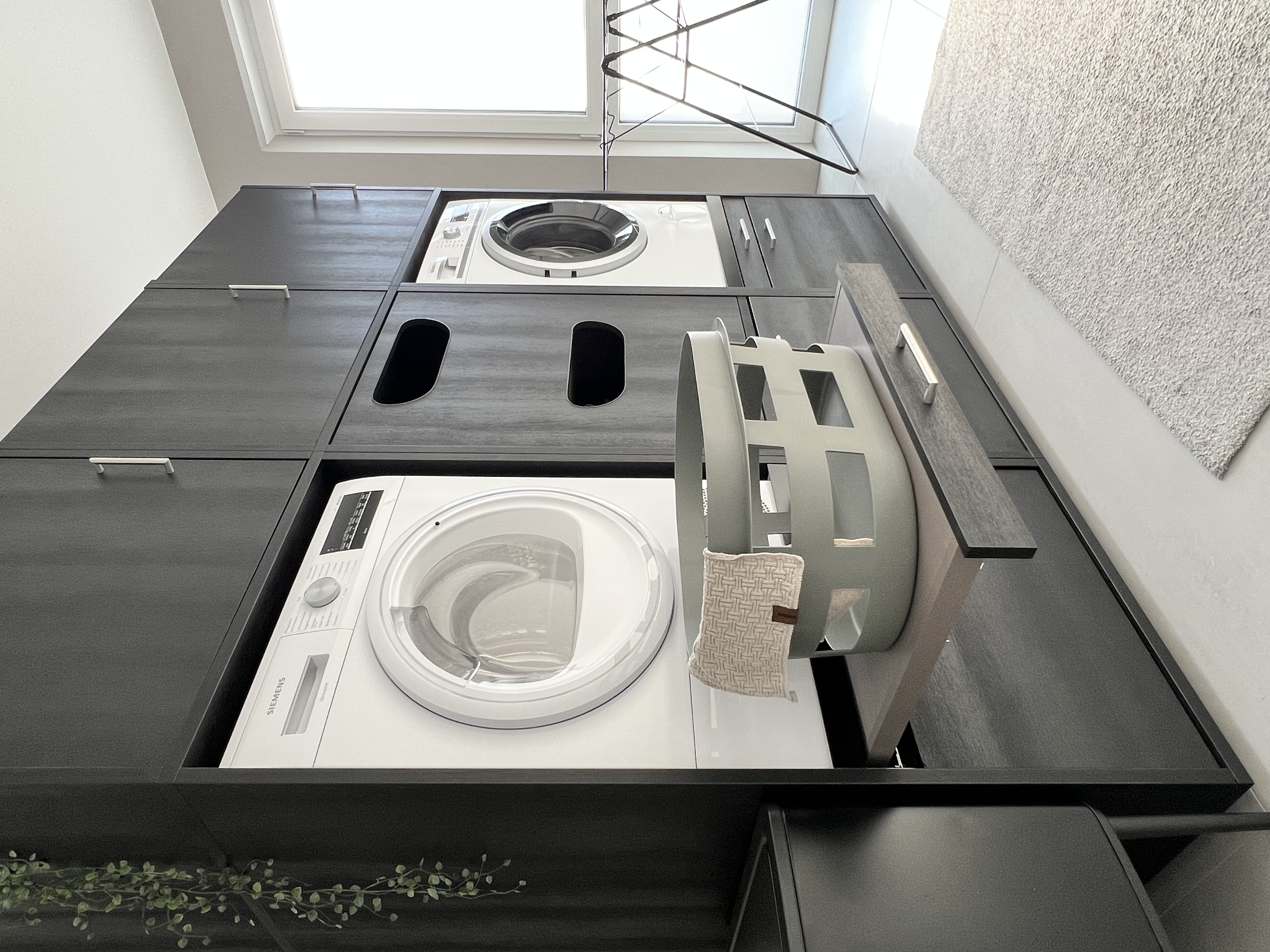 Vonia Wasmachine verhoger | Dubbel | Wasmachine en Droger Verhoger | Wasmachine Verhoger met Lade | Wit (Zwart, Dubbel