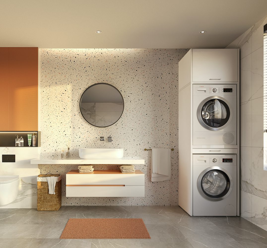 Wastoren amenagement buanderie meuble machine a laver etagere seche-linge colonne