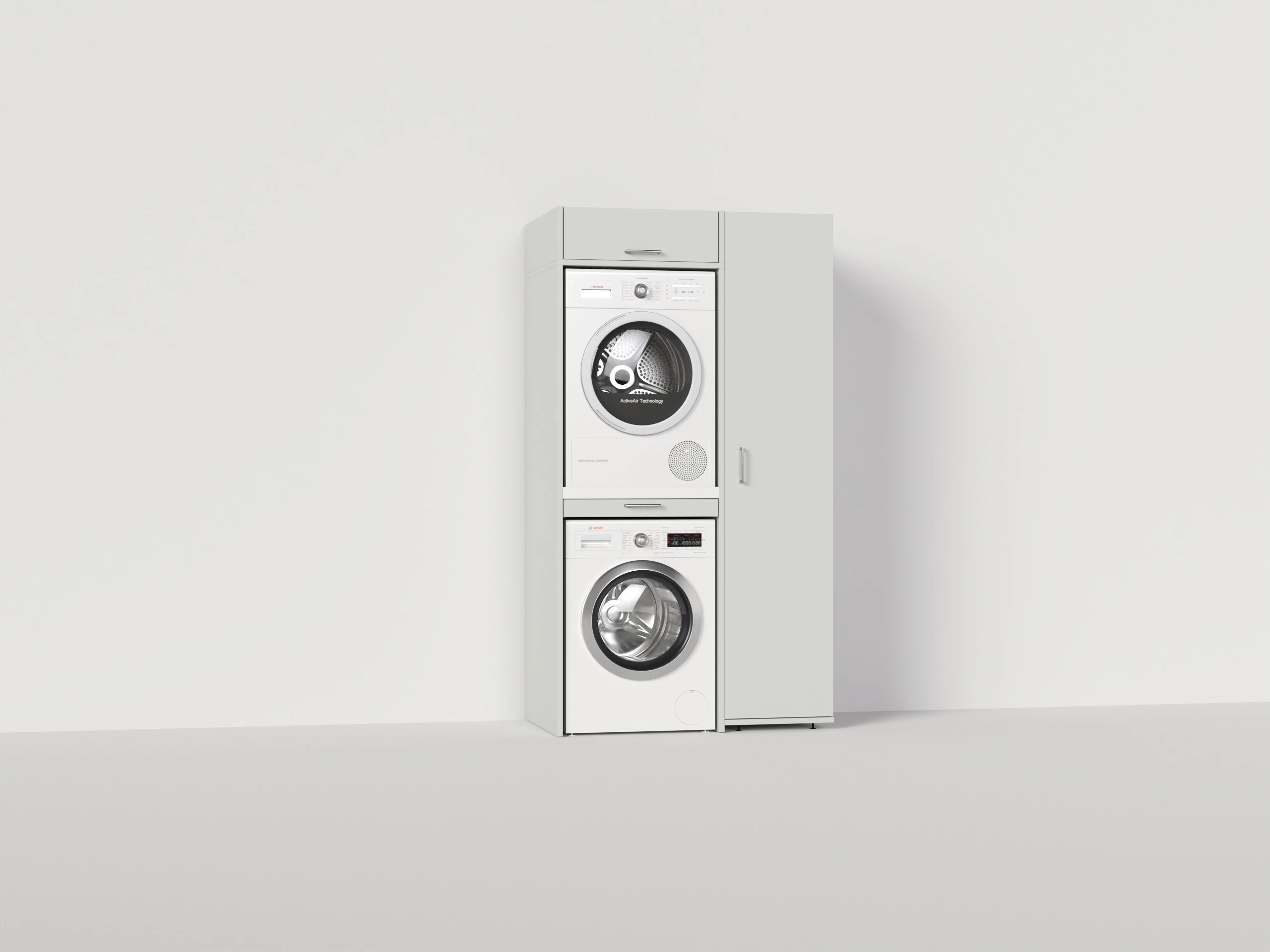 Cabinet for stacking washing machine and dryer in stone grey look ...
