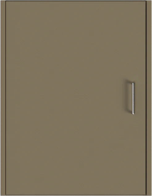 Washtower Material and colour sample of a dark taupe Waschturm® wall cabinet (87 cm)