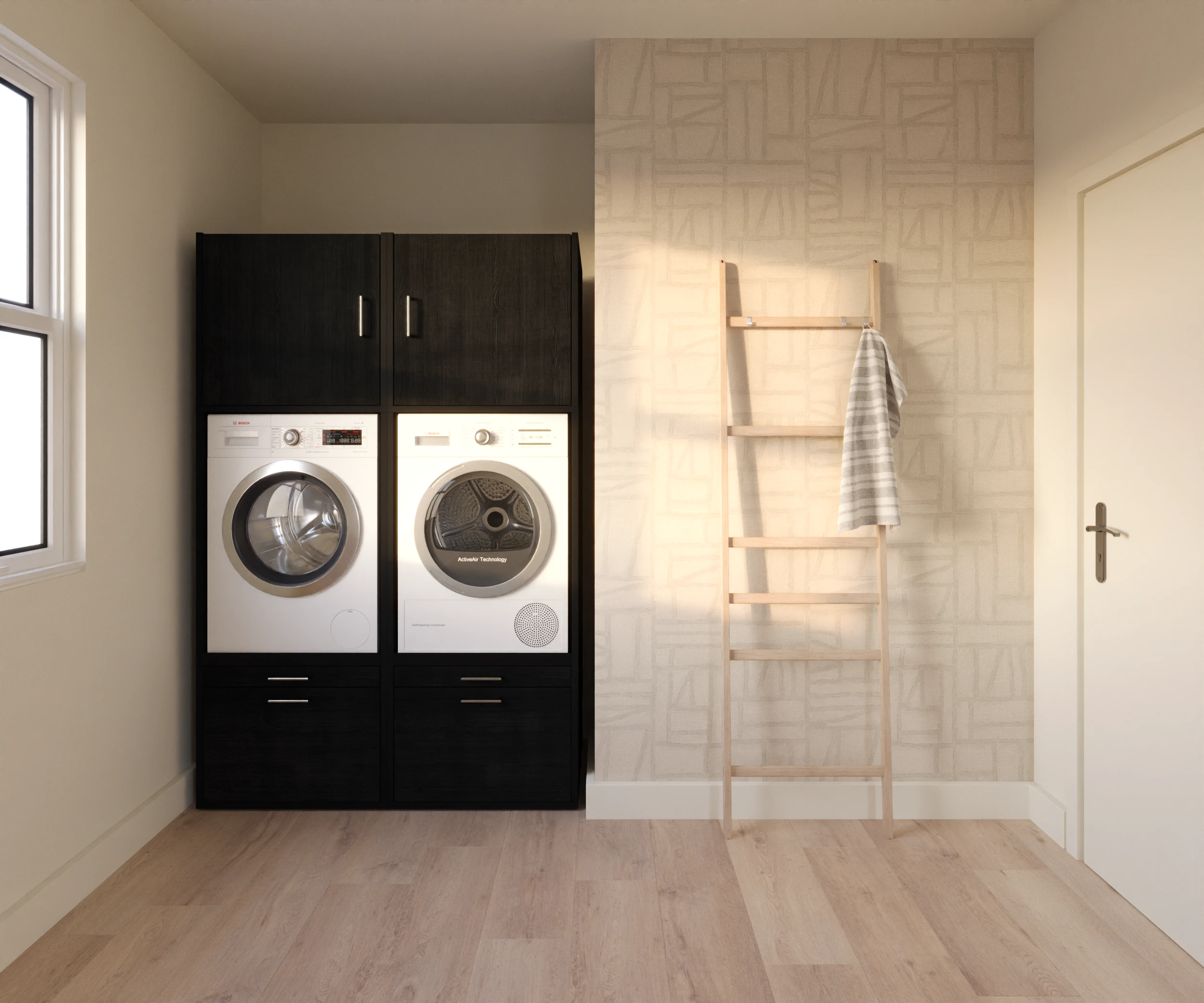 Schrank Für Waschmaschine Und Trockner Nebeneinander Waschmaschine und Trockner nebeneinander | 134x207 cm (BxH)