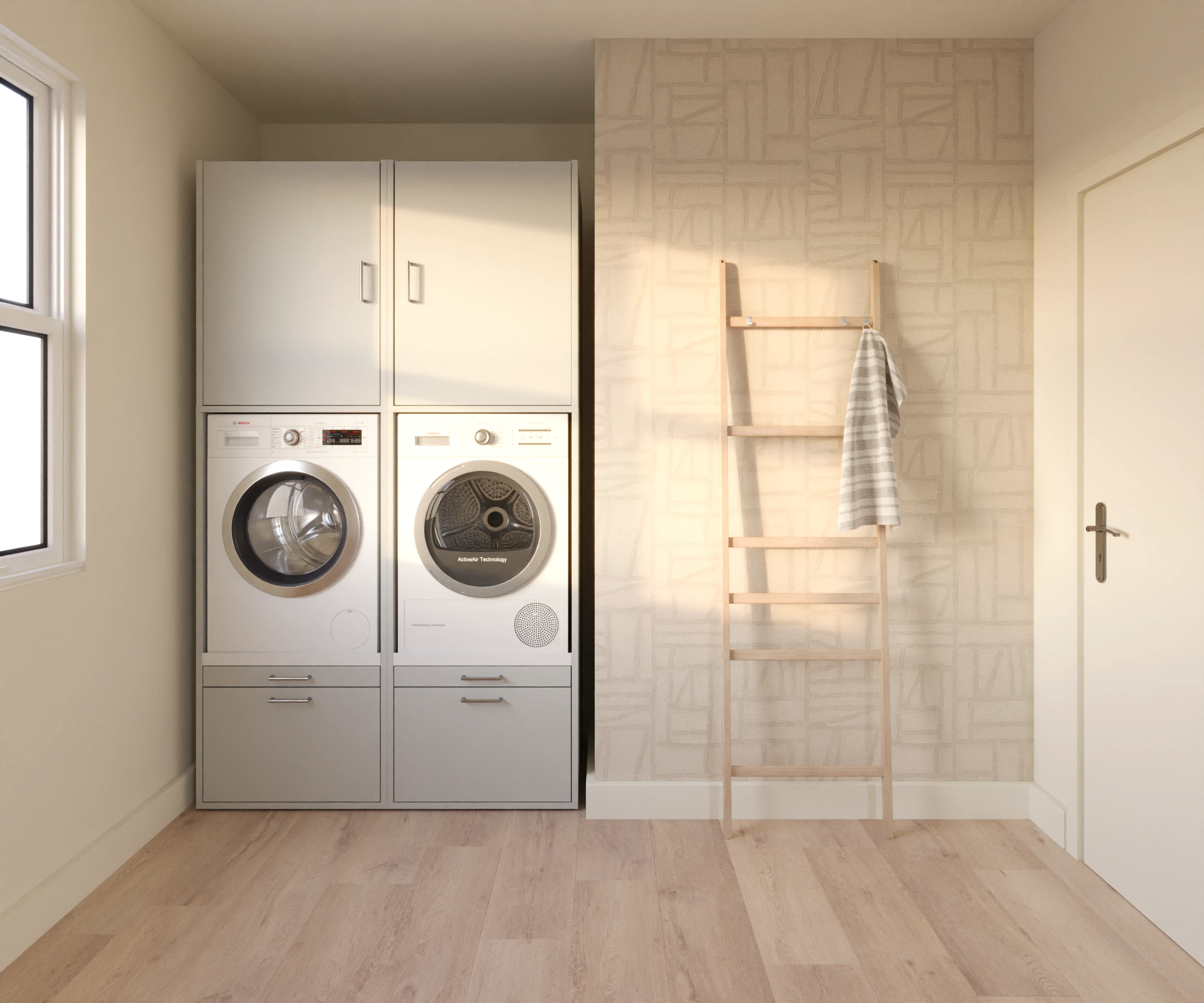 Schrank Für Waschmaschine Und Trockner Nebeneinander Waschmaschine und Trockner nebeneinander | 134x233 cm (BxH)