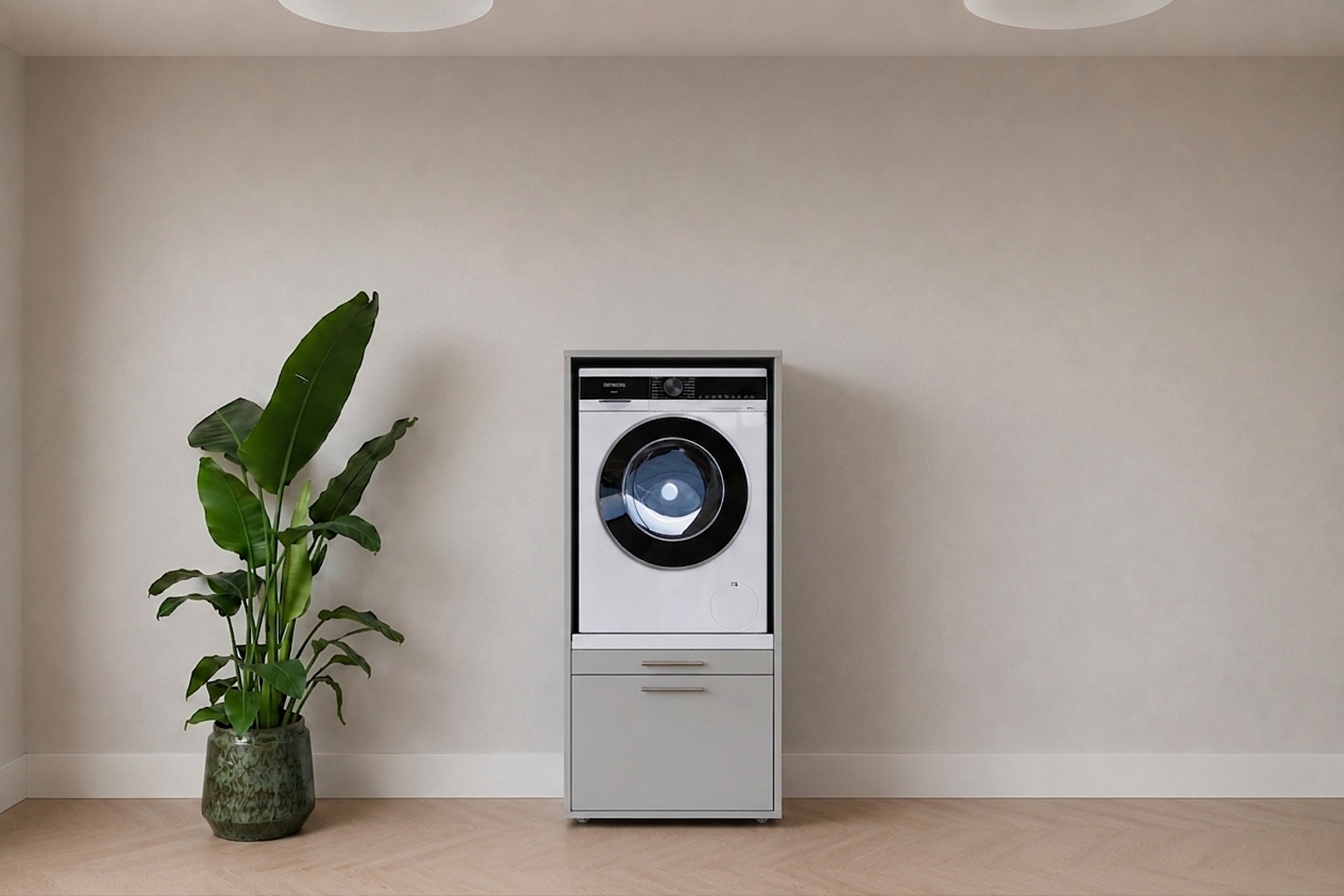 Steen grijze Wastoren® wasmachine kast