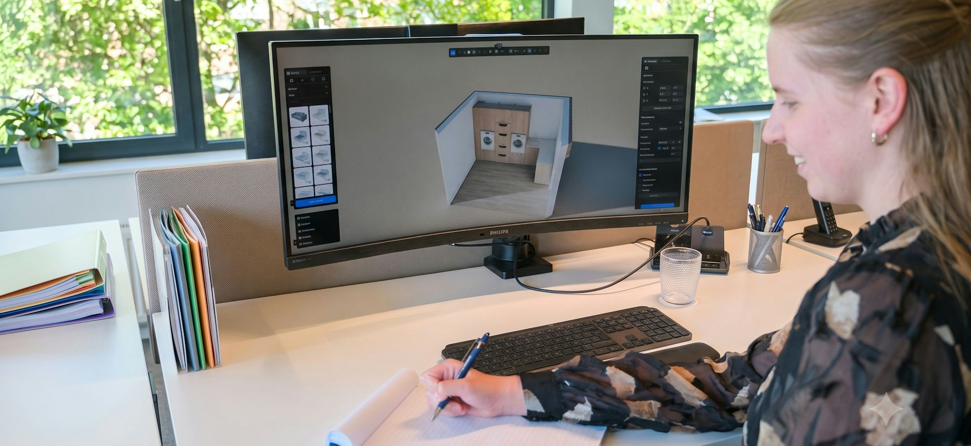 Innendienst plant Waschmaschinenschränke in 3D