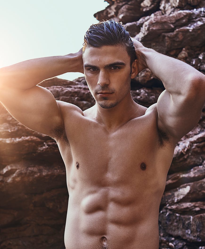 Handsome Men At Beach