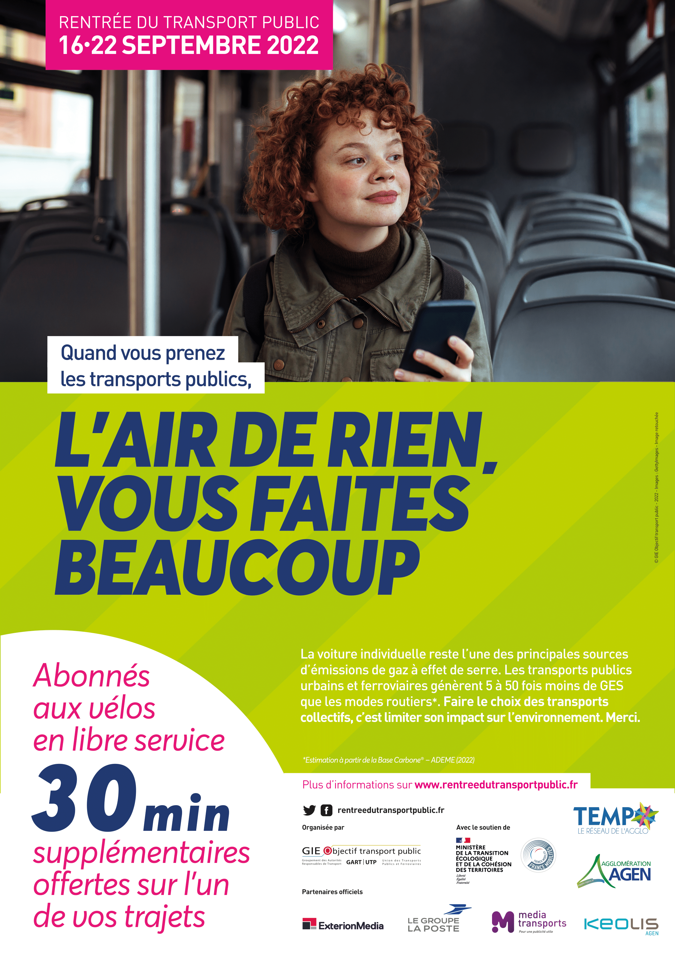 A cette occasion, tous les abonnés aux vélos en libre-service Tempo Vélo bénéficient de 30 minutes supplémentaires offertes sur l'un de leur trajet, crédité directement sur leur abonnement !