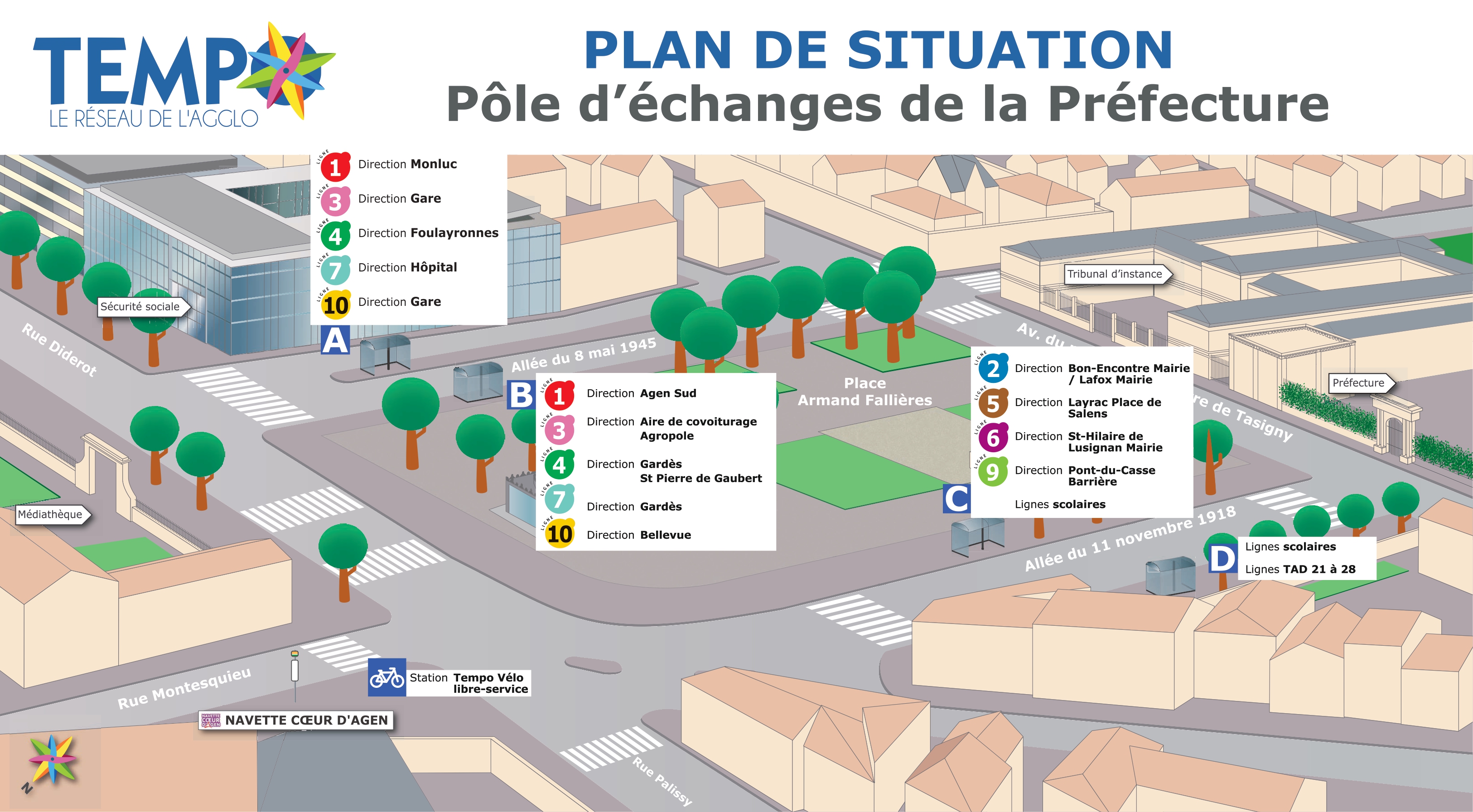Plan de situation de la place de la préfecture