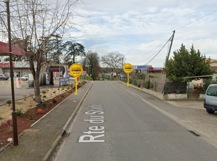 Photo points de montées lignes scolaires roquefort