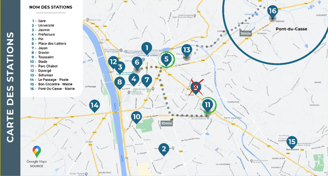 Carte des stations vélos - Station TOUSSAINT Hors service