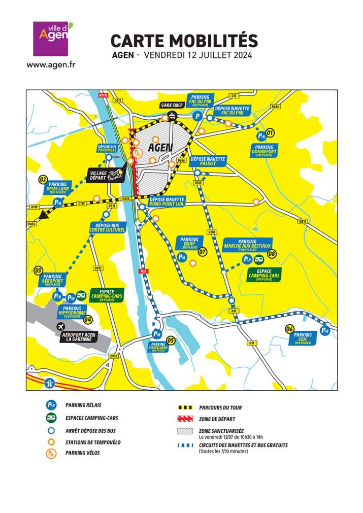 Carte des parkings relais