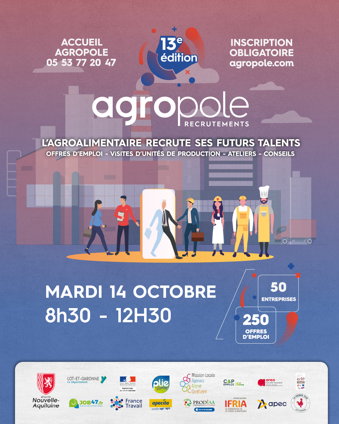 Affiche agropôle recrutements