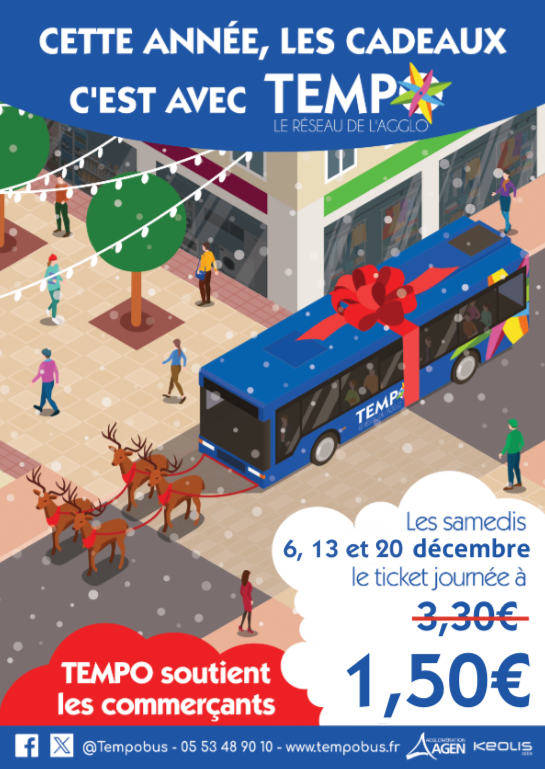 Affiche noël 2025 ticket journée à 1,50€