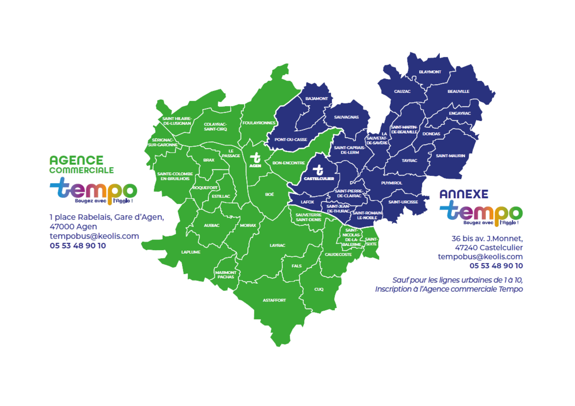 Carte d'inscriptions scolaires TEMPO 2026-2027