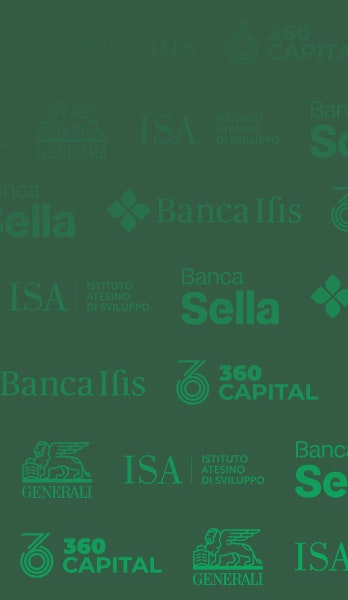 Background with the logos of AideXa Bank's partners
