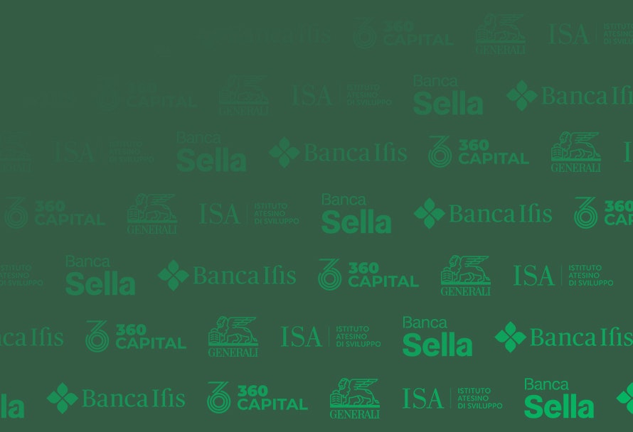 Background with the logos of AideXa Bank's partners