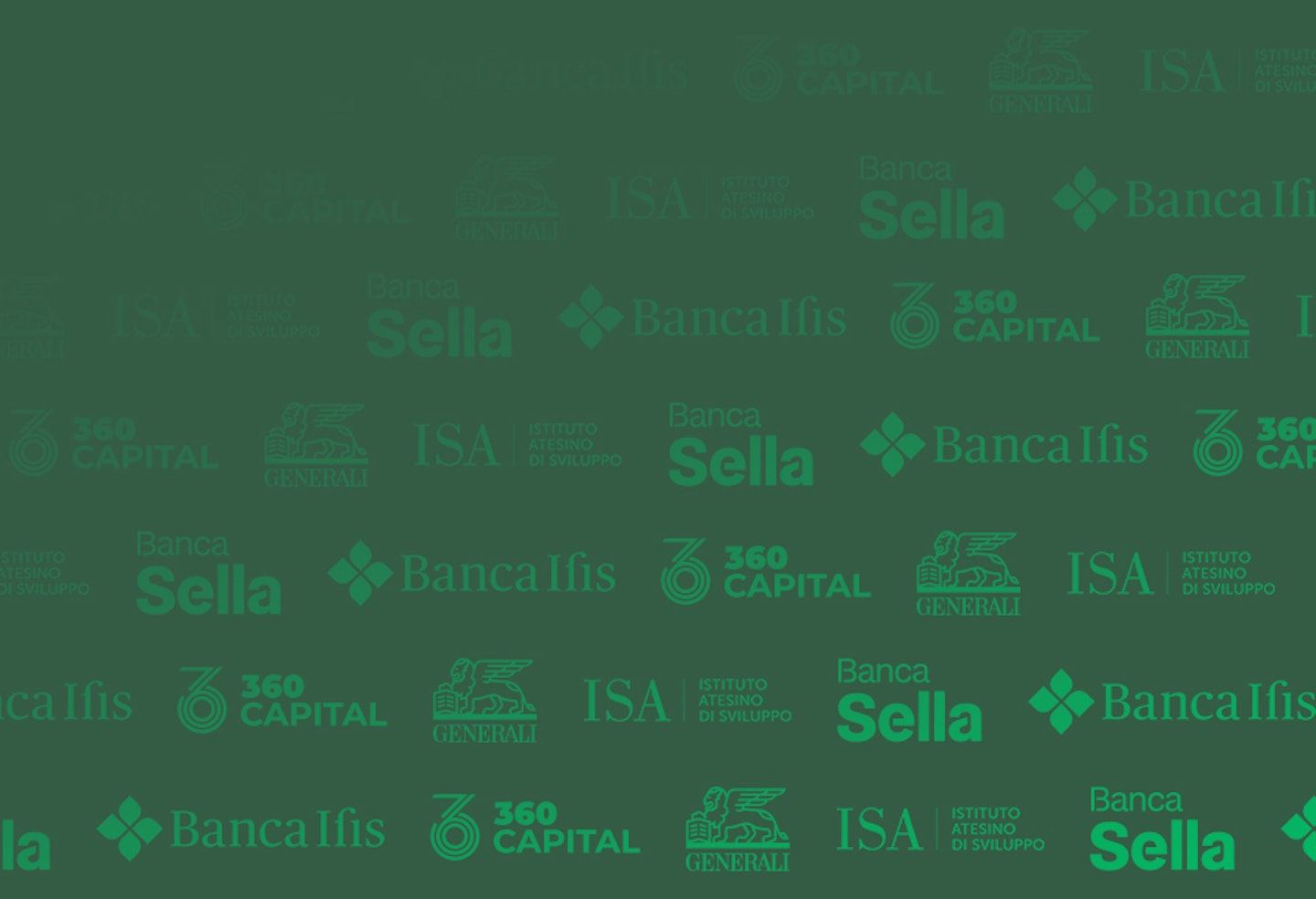 Background with the logos of AideXa Bank's partners