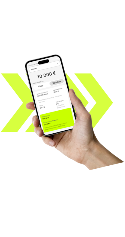 mano che mostra un telefono con l'interfaccia aidexa
