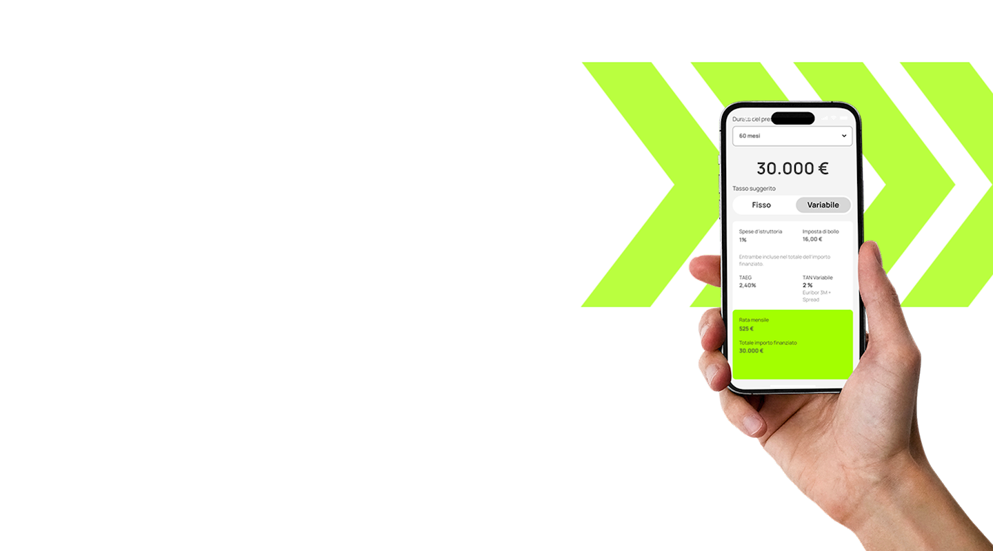 mano che mostra un telefono con l'interfaccia aidexa