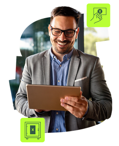 Man using tablet