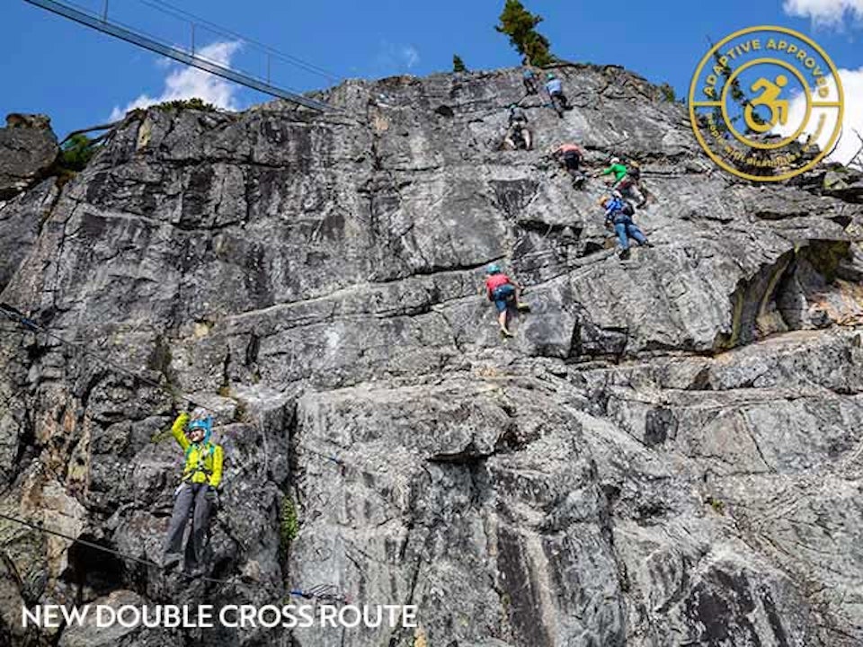 climbing up the via ferrata new route