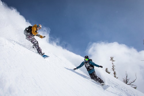 Group Snowboarding Powder
