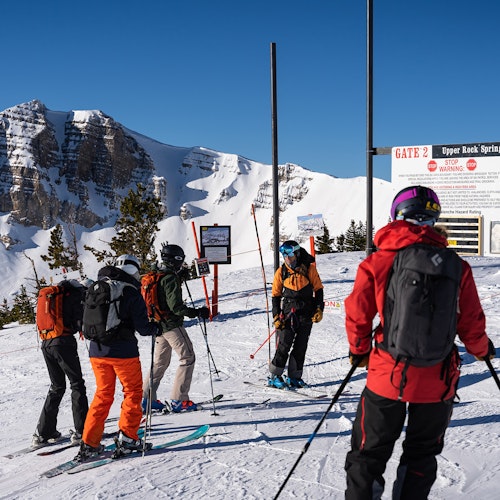 Group heading out of the upper gate in Rendezvous Bowl